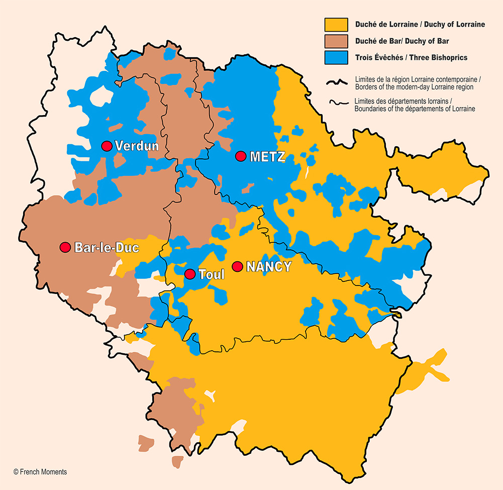 How Lorraine became French - Map of the province of Lorraine