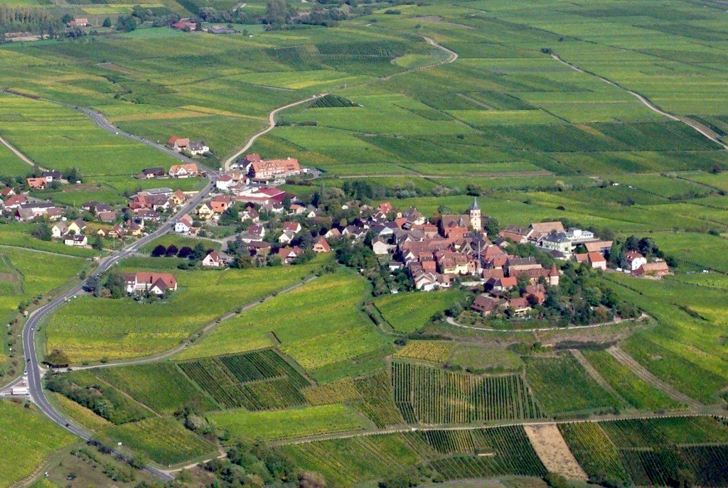 The village of Zellenberg viewed from above